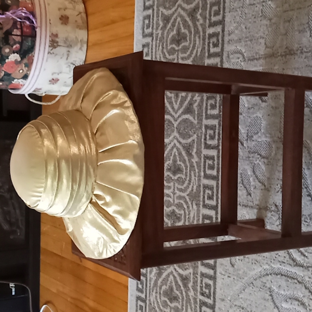 Gold small brim hat